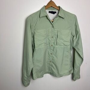 ExOfficio Woman's Green Long Sleeve Hiking Shirt Outdoor Fish Travel Size Medium